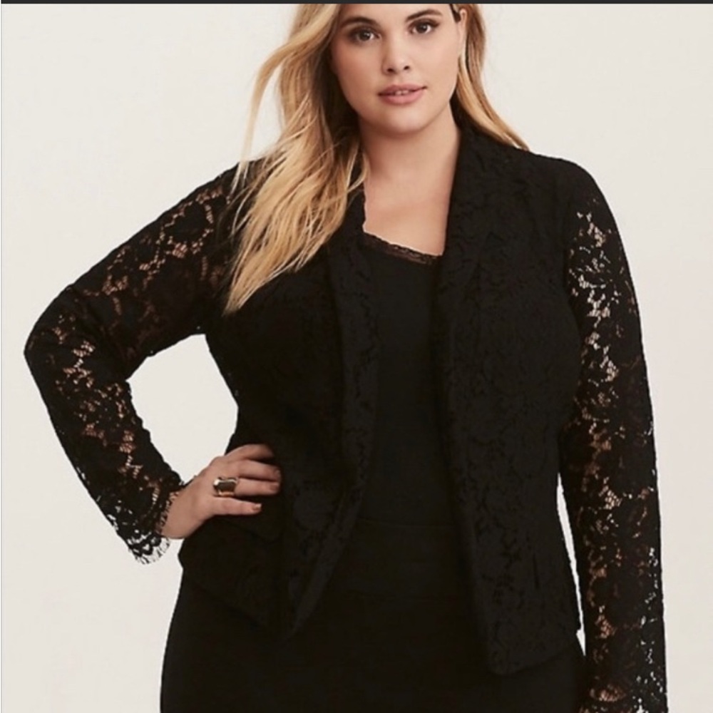 Torrid lace blazer plus size 2